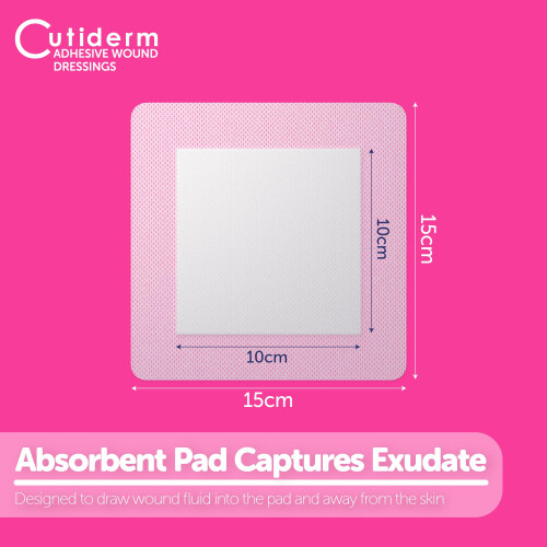Cutiderm Adhesive Wound Dressing 15cm x 15cm - Pack of 1