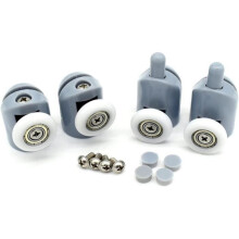 Shower door roller - JIZHI - Pack of 8 - Diameter 23mm - Double roller - Screw fixing