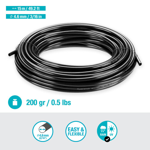 Gardena GARDENA Micro-Drip System Supply Pipe: Flexible supply pipe, 4.6 mm (3/16"), can 1