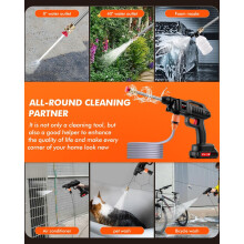 1500W Cordless Pressure Washer,21V Portable Pressure Washer,870 Psi High Power Washer Kit with 2 Nozzles 2000mAh Battery 16.4FT Hose Pressure Car Was
