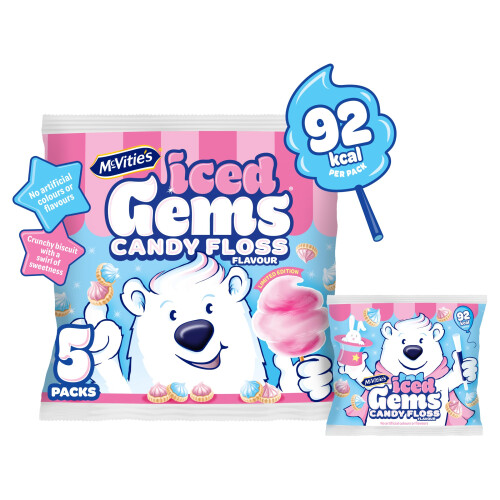 McVities Iced Gems Candyfloss Flavoured Biscuits Multipack 23 g 1 Pack