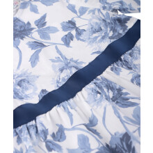 (12-18 Months, White) Beebay bloemenprint aansluitende jurk met uitlopende rok, wit