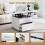 Costway Mobile Lift Top Coffee Table Folding Center Table Extendable Dining Table 7