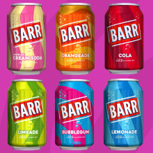 BARR 24 Pack Sparkling Raspberryade, Zero No Sugar Raspberry Flavoured Fizzy Drink, Sparkling Fizzy Pop, 24 x 330ml Cans