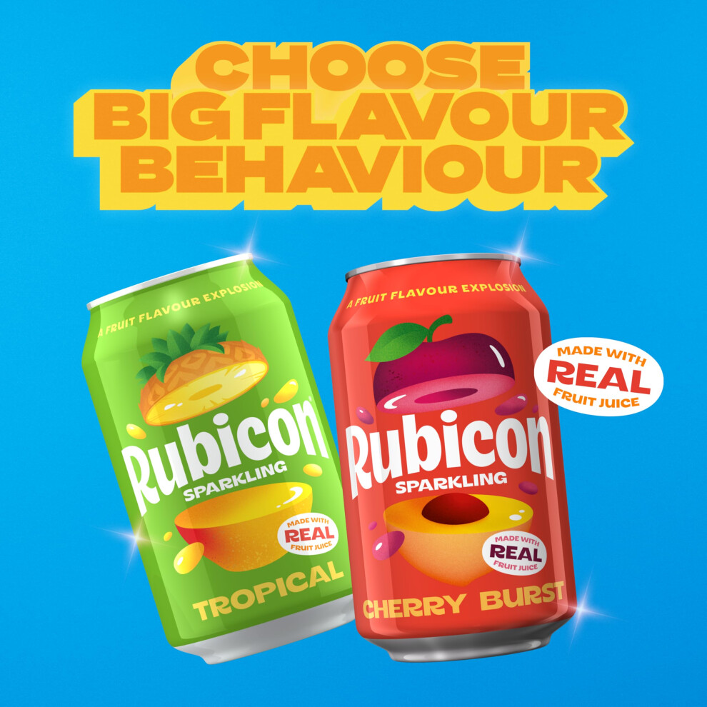 Rubicon Sparkling Tropical Flavoured Fizzy Drink With Real Fruit Juice