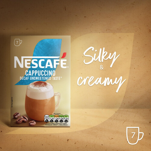 Nescafe NESCAFÉ Cappuccino Decaf Instant Coffee 7 Sachets, 100percent Responsibly Source 1