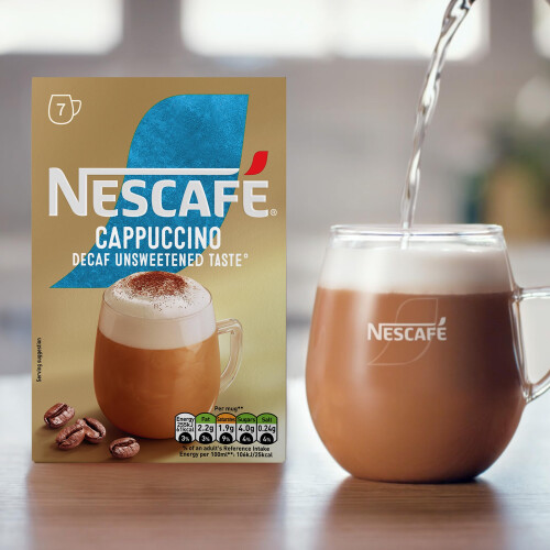 Nescafe NESCAFÉ Cappuccino Decaf Instant Coffee 7 Sachets, 100percent Responsibly Source 2