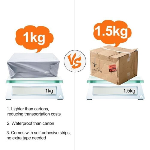 Plastic envelopes - WASDK - 50 Pcs - Self-adhesive - Opaque - 34x46cm