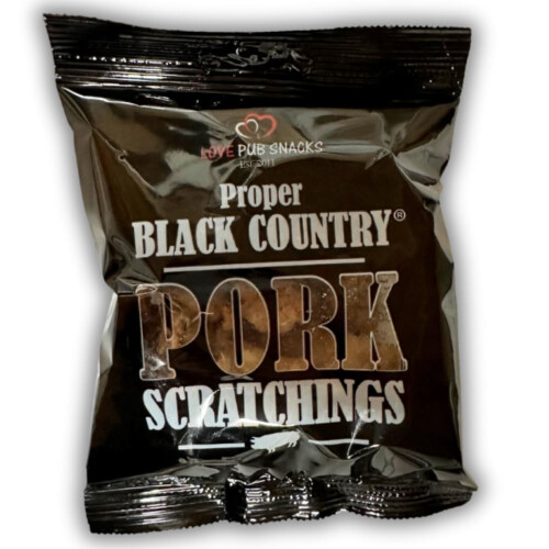Proper Black Country Pork Scratchings Pub Card 12X60G