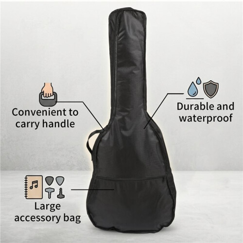 Akustisk GitarrväSka GitarrväSka med Bakre HäNgslinga för 41 Tum Akustisk Gitarr Elektrisk Gitarr Bas Klassisk Gitarr