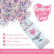 Blossom Pearl Sprinkles By Baked With Love 100g Pink Purple Silver S
