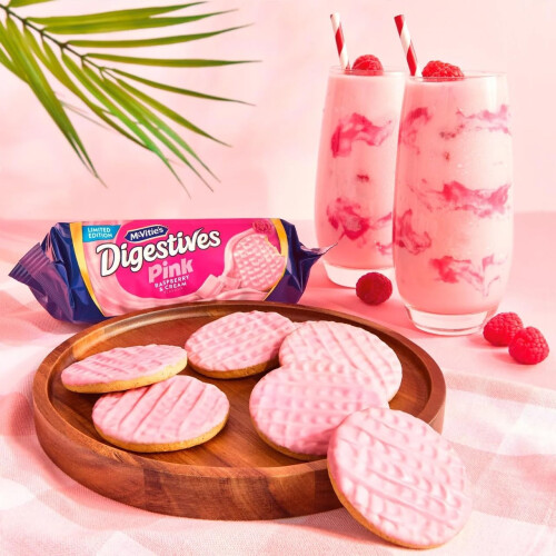 McVities Digestives Pink Raspberry  Cream Flavour Biscuits 232 g Pack