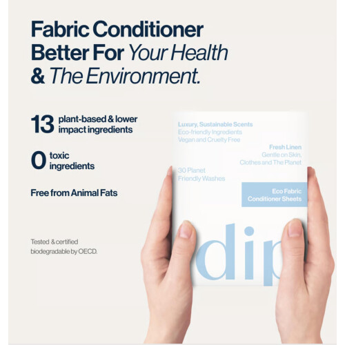 Eco-Friendly Fabric Conditioner Sheets | Plant-Based, Plastic-Free & Zero Waste | Softens & Reduces Static | 30 Sheets 2