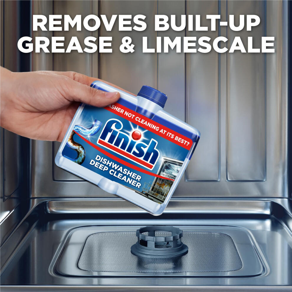 Finish , Dishwasher Cleaner, Fresh Scent, 2.0L (250Ml X 8 Pck), Removes Grease, Limescale And Dissolves Clogs, Fights Odour For A Cleaner Hygienic Dis
