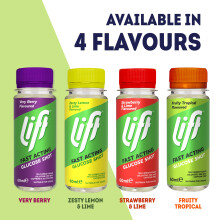 Lift Fast-Acting Glucose Energy Juice Shots, Lemon & Lime, 12 Pack of 60 ml Bottles