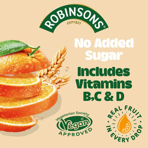 Robinsons Fruit & Barley Orange Squash, 1L 2