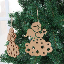 Weihnachtsbaumschmuck aus Holz, 40-teilig
