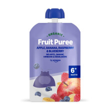 by Amazon Organic Apple Banana Blueberry Raspberry Pouch 6 x 90g Pre