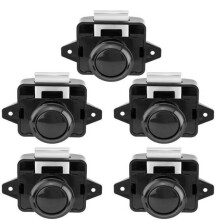Drukknopsluiting - Sleutelloos kastslot, deurknop voor kast, camper, caravan, 5-delige zwarte set