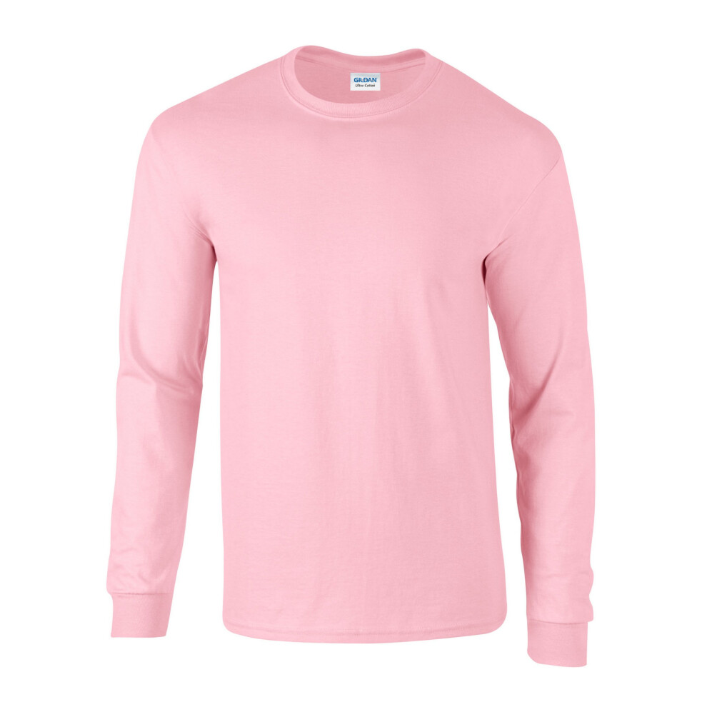 Gildan (3Xl, Light ) Unisex Adult Ultra Plain Cotton Long-Sleeved T-Shirt Pink