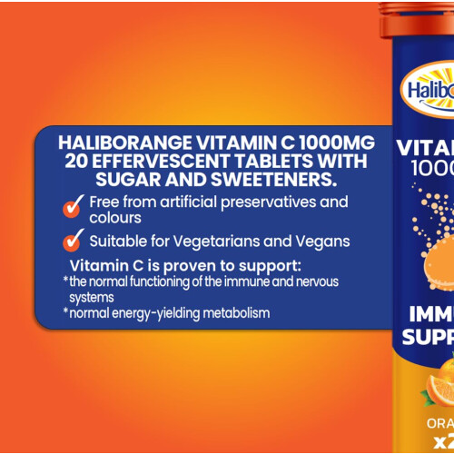 Haliborange Seven Seas Effervescent Vitamin C Tablets, Orange, 20 count 1