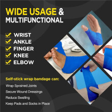 24 Rolls Self Adhesive Bandage Wrap, Breathable Athletic Adhesive Bandage Tape Elastic Rolls for Wrist Ankle 2 Inch