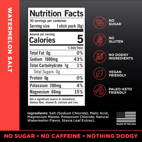 LMNT Zero Sugar Electrolytes - Watermelon Salt | Drink Mix | 30-Count 1