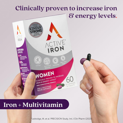 Active Iron Supplement 17 mg Multivitamin for Women - Clinically 1