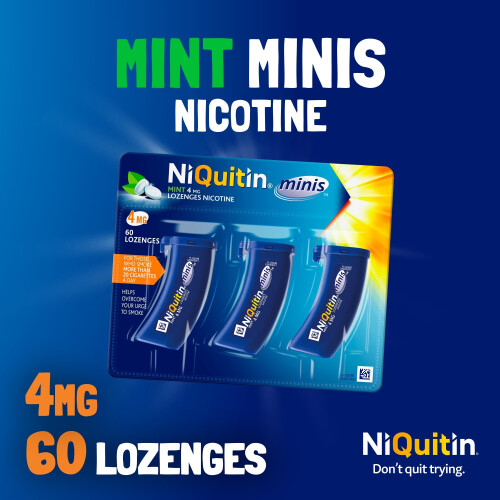 NiQuitin NiQuitin Minis Mint 4 mg Lozenges - Effective Smoking Craving Relief - Practical 1