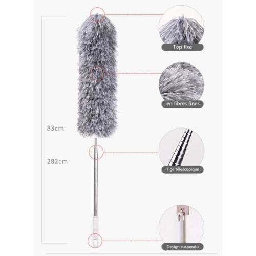 Telescopic Duster for Dusting, Washable, Extendable Handle for Home, Car, High Ceilings, Cleaning Tool