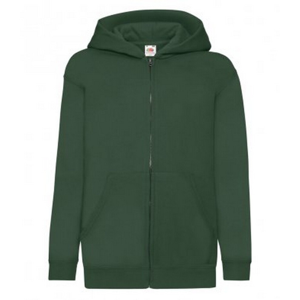 Fruit Of The Loom (12-13 Years, Bottle ) Childrens/Kids Hooded Sweatshirt Green
