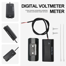 Motorcycle LED Digital Voltmeter Monitor Panel Meter Volt Voltage Tester Reverse Connection Protection 12V-80V