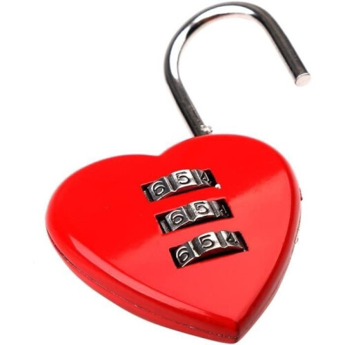 2pcs 3-Digit Code Lock Luggage Bag Padlock Resettable Cute Red 2