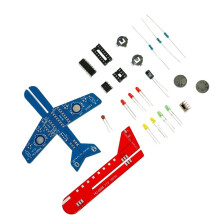 LED Flow Light Aircraft Model Kit DIY Electronic Kit DIY Electronic Welding Practice Kit Electronic Science Assembly Kit