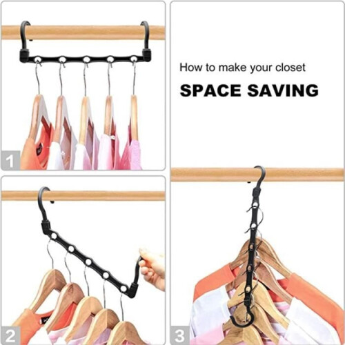 Coat rack, 12 magic hangers, non-slip and windproof storage hangers (random color) 1