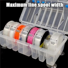Clear Fishing Organizer Built-in Cutter & Silicone Holes Spool Storage Box Fishing Management