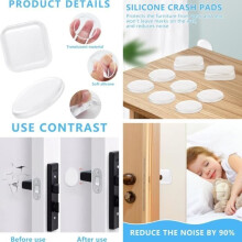 Anti-collision doorstop - Square - Transparent - Wall-mounted