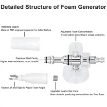 Fully Transparent PA Foam Sprayer, Richer Foam & Longer Spray, Adjustable for Pressure Washer Cleaning