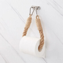 Hemp rope toilet paper holder, wall-mounted rope toilet paper holder, bathroom accessory