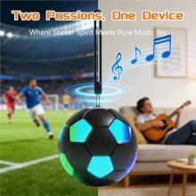 Altavoz Portátil de Fútbol de 5W Inalámbrico 5.3 para Exteriores con Luz RGB de Colores, 1200mAh, Compatible con TWS/TF/FM, Color Naranja
