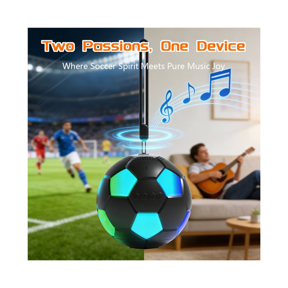 Portable Football Speaker 5W Wireless 5.3 Outdoor With Rgb Colorful 1200Mah Support Tws/Tf/Fm Light/Orange 4712162796702