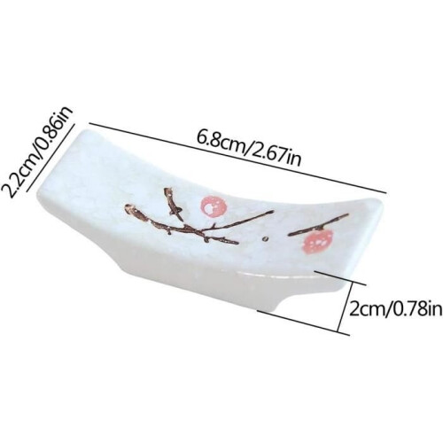 Chopstick Rest - Ceramic - Hand-Printed - 8 Pieces - Non-Slip - Durable and Reusable 1