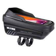 WILD Borsa Telaio per Bicicletta, Borsa Manubrio Impermeabile, Borsa Anteriore per Tubo Orizzontale, Supporto per Cellulare Bicicletta, Supporto