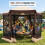 Costway Hexagonal Gazebo with 6 Mosquito Net Sides Foldable Garden Pavilion 6-Sided 3