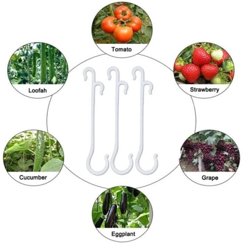 200PCS Tomato Support Hooks, Support Clips, Garden Tomato Hooks, Flowers, Vegetables 2