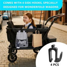 4 Pack Multifunctional Side Hooks for Baby Strollers Space-Saving Station Wagon Hooks with Sturdy Design
