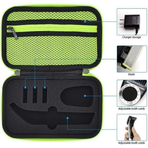 Gaming Peripherals, 1pc Beard Trimmer Storage Bag Box Hard Case Protective Cover for Philips - Black Green 1