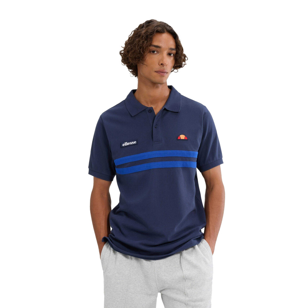 Ellesse (M, Navy/Blue) Mens Muccia Pique Polo Shirt Blue