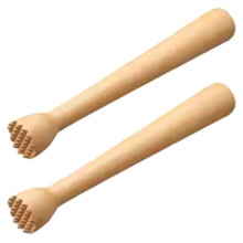 2Pcs Wooden Press Muddler Cocktails Ice Crusher Muddler Fruit Lemon Juice Press Hammer Mashing Ice Sticks Kitchen Tool
