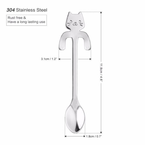 Set of Original Cat Coffee Spoons for Dessert 1